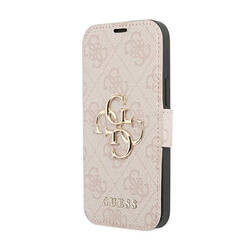 Guess Booktype 4G Big Metal Logo - Etui iPhone 13 Pro Max (różowy) (GUBKP13X4GMGPI)