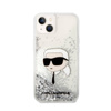 Karl Lagerfeld Liquid Glitter NFT Karl's Head - Etui iPhone 14 Plus (srebrny) (KLHCP14MLNKHCH)