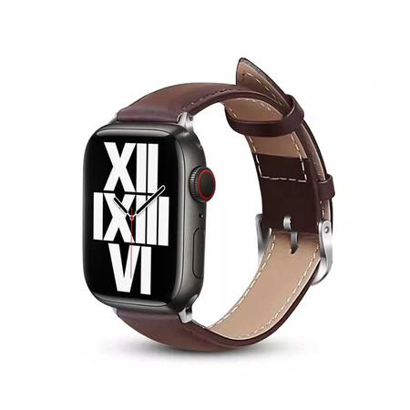 Crong Noble Band - Pasek z naturalnej skóry do Apple Watch 38/40/41/42 mm (Espresso) (CRG-40NOB-ESP)