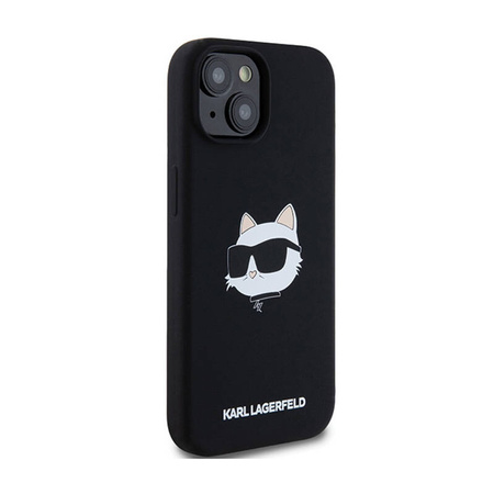 Karl Lagerfeld Silicone Choupette Head MagSafe - Etui iPhone 15 Plus / 14 Plus (czarny) (KLHMP15MSCHPPLK)