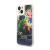 Guess Liquid Glitter Flower – Etui iPhone 14 (niebieski) (GUHCP14SLFLSB)