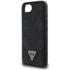 Guess Grained Hot Stamp Peony Triangle Logo MagSafe - Etui do iPhone 16e (czarny) (GUHMPSE4PGBTMK)