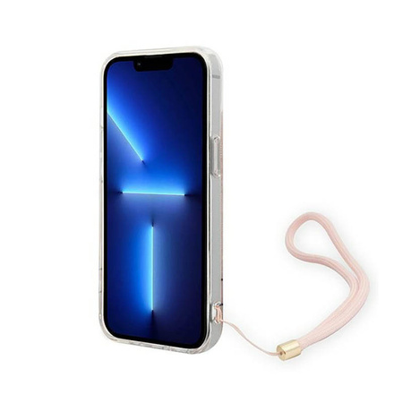 Guess 4G Print Cord - Etui ze smyczką iPhone 14 Plus (różowy) (GUOHCP14MH4STP)