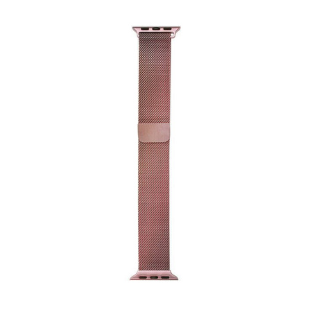 Crong Milano Steel - Pasek ze stali nierdzewnej do Apple Watch 38/40/41/42 mm (różowe złoto) (CRG-40MST-RSP)