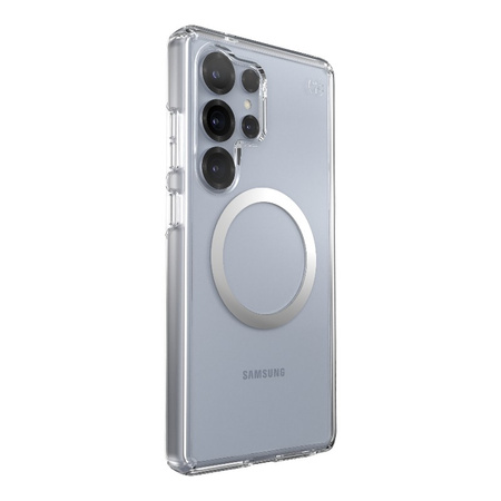 Speck Presidio Perfect-Clear Magnet - Etui Samsung Galaxy S25 Ultra MagSafe (Clear / Chrome Finish / Serene Silver) (150897-3199)