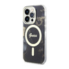 Guess Golden Marble MagSafe - Etui iPhone 14 Pro Max (Czarny) (GUHMP14XHTMRSK)