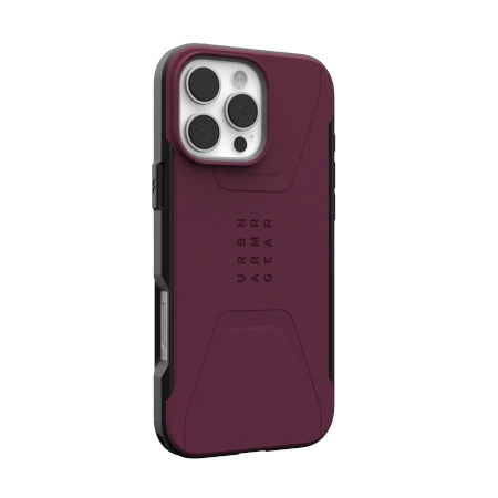 UAG Civilian Magsafe - obudowa ochronna do iPhone 16 Pro Max kompatybilna z MagSafe - bordowy (114445119049)