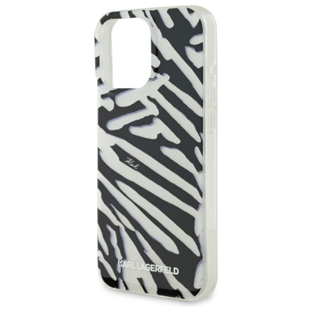 Karl Lagerfeld IML Zebra Pattern & Cord - Etui iPhone 16 Pro Max (czarny) (KLHCP16XHZBPKCCK)