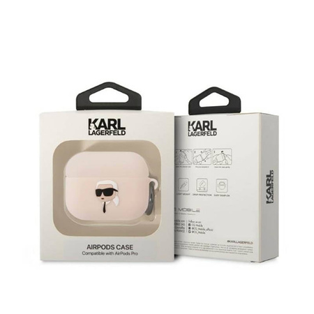 Karl Lagerfeld Silicone NFT Karl Head 3D - Etui AirPods Pro (różowy) (KLAPRUNIKP)