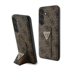 Guess Grip Stand 4G Triangle Strass Logo - Etui Samsung Galaxy S24 (brązowy) (GUHCS24SPGS4TDW)