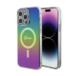 Guess IML Iridescent MagSafe - Etui iPhone 15 Pro (kolorowy) (GUHMP15LHITSK)