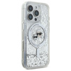 Karl Lagerfeld Liquid Glitter Karl & Choupette Head MagSafe - Etui iPhone 16 Pro (przezroczysty) (KLHMP16LLGKCSGH)