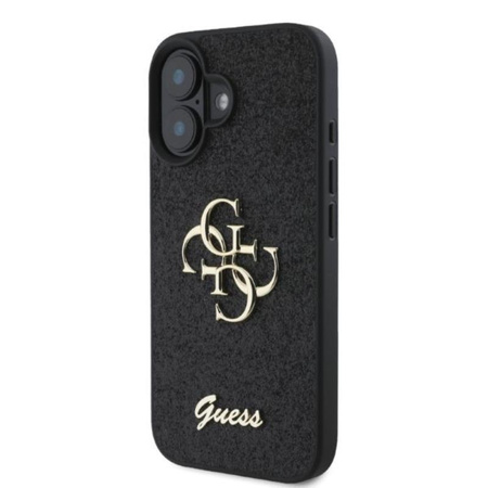 Guess Fixed Glitter Big 4G - Etui iPhone 16 (czarny) (GUHCP16SHG4SGK)