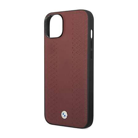 BMW Leather Diamond Pattern - Etui iPhone 14 (burgundowy) (BMHCP14S22RFGR)