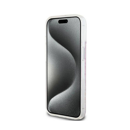 DKNY Liquid Glitter Multilogo - Etui iPhone 15 / 14 / 13 (różowy) (DKHCP15SLCPEPP)