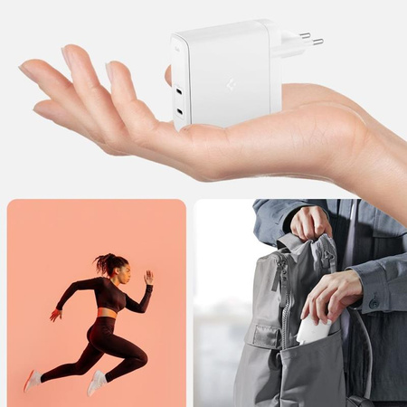 Spigen ArcStation Pro GaN-1402 - Ładowarka sieciowa 2x USB-C 140W (Biały) (ACH06033)