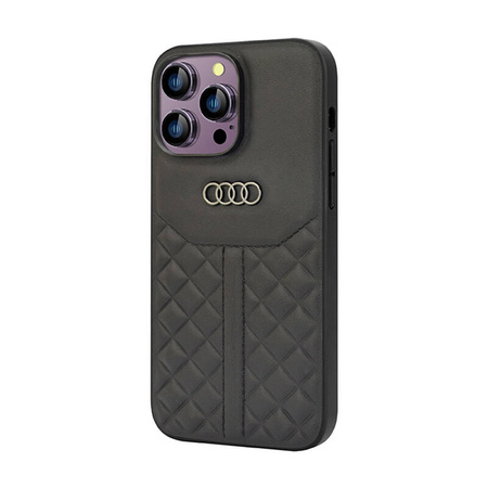 Audi Genuine Leather - Etui iPhone 14 Pro Max (Czarny) (AU-TPUPCIP14PM-Q8/D1-BK)