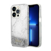 Guess Liquid Glitter Marble - Etui iPhone 14 Pro Max (Biały) (GUHCP14XLCSGSGH)