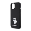 Karl Lagerfeld Silicone Choupette Metal Pin - Etui iPhone 15 Plus (czarny) (KLHCP15MSMHCNPK)