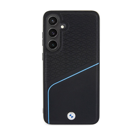 BMW Signature Leather Textured & Line MagSafe - Etui Samsung Galaxy S24 (czarny) (BMHMS24S23RDCLK)