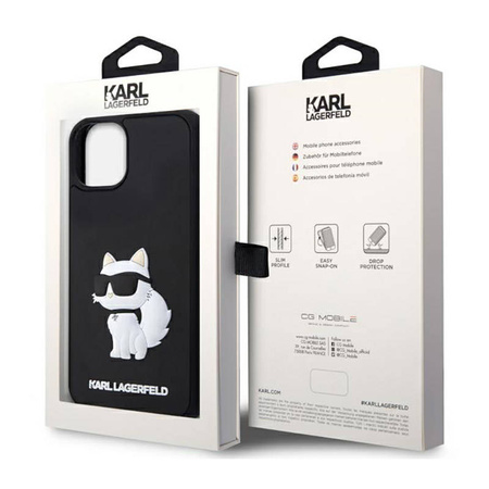 Karl Lagerfeld 3D Rubber NFT Choupette - Etui iPhone 14 (Czarny) (KLHCP14S3DRKHNK)
