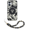Guess Palm Trees Triangle Pearl Strap MagSafe - Etui do iPhone 16 (czarny) (GUHMP16SHPCTPLSK)
