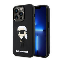 Karl Lagerfeld 3D Rubber NFT Ikonik - Etui iPhone 14 Pro (Czarny) (KLHCP14L3DRKINK)