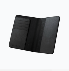 Satechi FindAll Passport Cover - etui na paszport ze skóry wegańskiej z lokalizatorem kompatybilne z Apple Find My (black) (ST-VPCK)