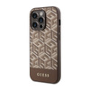 Guess GCube Stripes MagSafe - Etui iPhone 14 Pro Max (Brązowy) (GUHMP14XHGCFSEW)