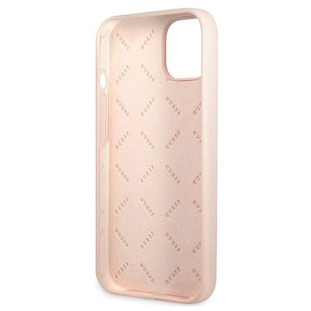 Guess Silicone Triangle Logo - Etui iPhone 13 mini (różowy) (GUHCP13SSLTGP)