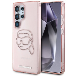 Karl Lagerfeld Rhinestones Karl Head Logo - Etui Samsung Galaxy S25 Ultra (różowy) (KLHCS25LHKHDCELP)