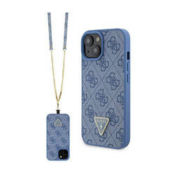 Guess Crossbody 4G Metal Logo - Etui iPhone 15 (niebieski) (GUHCP15SP4TDSCPB)