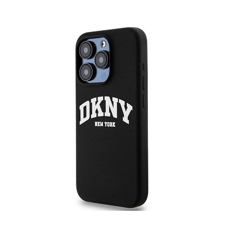 DKNY Liquid Silicone White Printed Logo MagSafe - Etui iPhone 13 Pro (czarny) (DKHMP13LSNYACH)