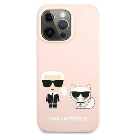 Karl Lagerfeld Slilicone Karl & Choupette - Etui iPhone 13 Pro (różowy) (KLHCP13LSSKCI)