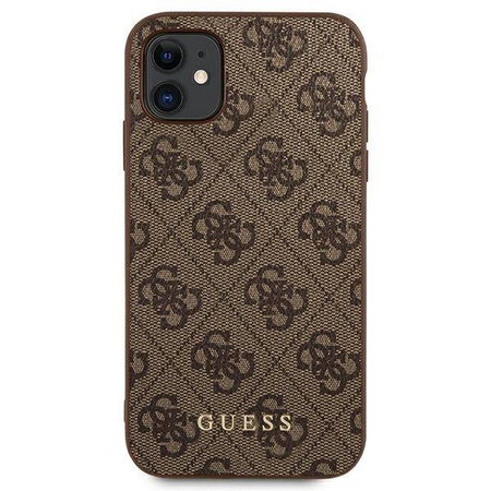 Guess 4G Metal Gold Logo – Etui iPhone 11 (brązowy) (GUHCN61G4GFBR)