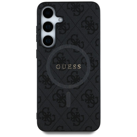 Guess Leather 4G Colored Ring Classic Logo MagSafe - Etui do Samsung Galaxy S25 (czarny) (GUHMS25SG4GFRK)