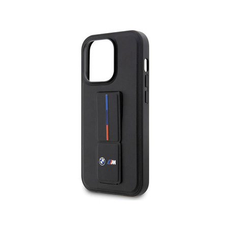 BMW Grip Stand Hot Stamp - Etui iPhone 14 Pro (czarny) (BMHCP14L22GSLK)