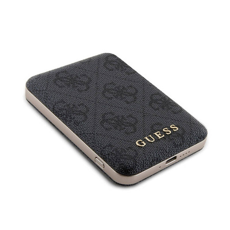 Guess Bundle Pack MagSafe 4G Metal Gold Logo - Zestaw etui + Power Bank 5000mAh MagSafe iPhone 15 (czarny) (GUBPM5P15S4GEMGK)