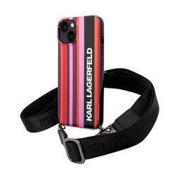 Karl Lagerfeld Color Stripes Strap - Etui iPhone 14 (różowy) (KLHCP14SSTSTP)
