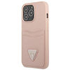 Guess Saffiano Double Card Triangle - Etui iPhone 13 Pro Max (różowy) (GUHCP13XPSATPP)