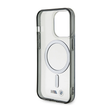 BMW Silver Ring MagSafe - Etui iPhone 14 Pro (Przezroczysty) (BMHMP14LHCRS)