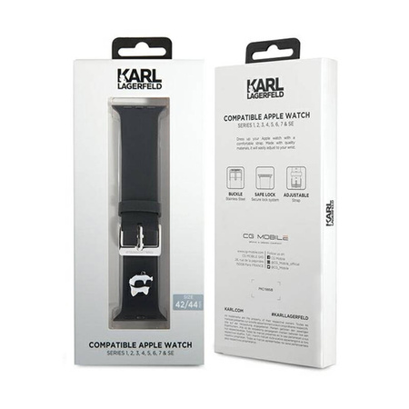 Karl Lagerfeld 3D Rubber Choupette Head NFT - Pasek do Apple Watch 42/44/45/49 mm (czarny) (KLAWLSLCNK)
