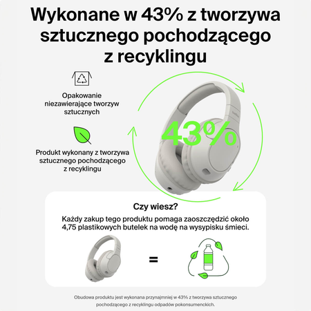 Belkin Słuchawki nauszne, bezprzewodowe, kremowe (AUD009HQSA)