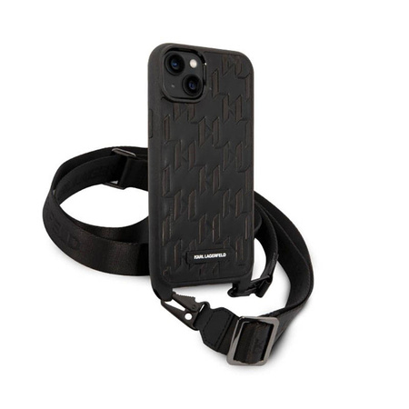 Karl Lagerfeld Monogram Plaque Logo Strap - Etui iPhone 14 Plus (czarny) (KLHCP14MSTMMK)