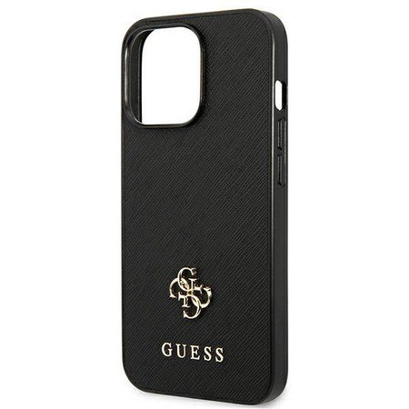 Guess Saffiano 4G Small Metal Logo – Etui iPhone 13 Pro (czarny) (GUHCP13LPS4MK)