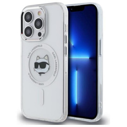 Karl Lagerfeld IML Metal Choupette Head MagSafe - Etui iPhone 13 Pro (biały) (KLHMP13LHLSCHH)