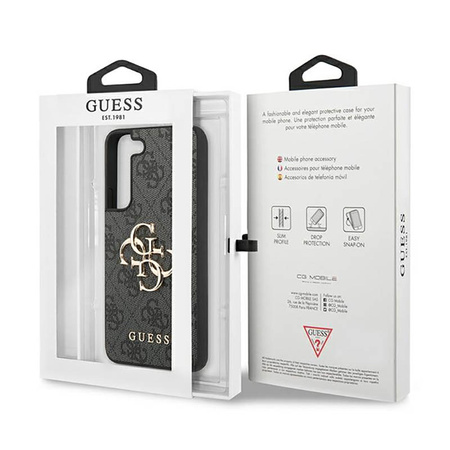 Guess 4G Big Metal Logo - Etui Samsung Galaxy S23 (szary) (GUHCS23S4GMGGR)