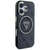 Guess IML Metal Glitter 4G Circle Triangle MagSafe - Etui do iPhone 16 (czarny) (GUHMP16SHG4PRTGK)