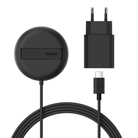 Belkin Ładowarka magnetyczna, Qi2 15W, rozkładana, zasilacz 20W, czarna (WIA011KQBK)