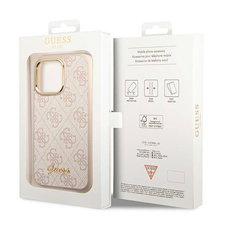 Guess 4G Metal Camera Outline Case – Etui iPhone 14 Pro (Różowy) (GUHCP14LHG4SHP)